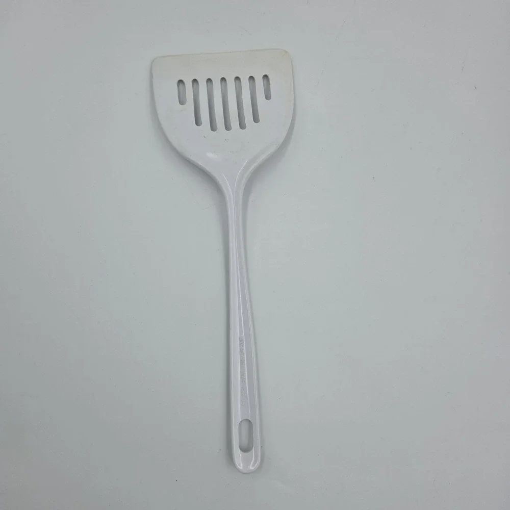 Vintage White Melamine‎ Slotted Spatula Turner N27-04 11.5